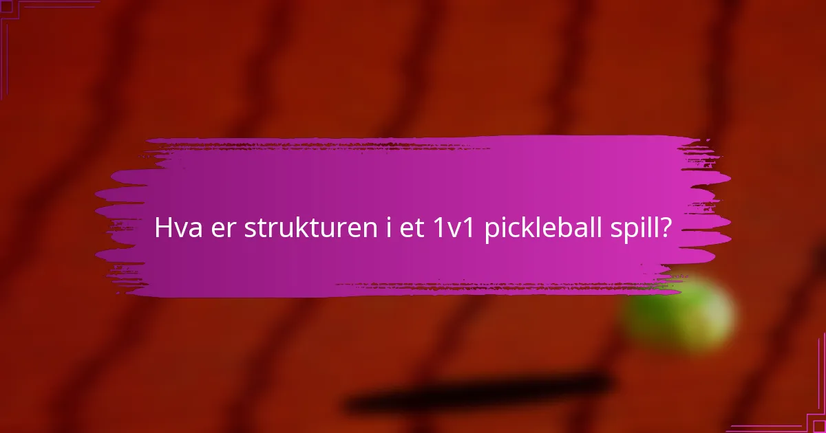 Hva er strukturen i et 1v1 pickleball spill?