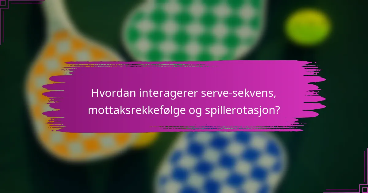 Hvordan interagerer serve-sekvens, mottaksrekkefølge og spillerotasjon?